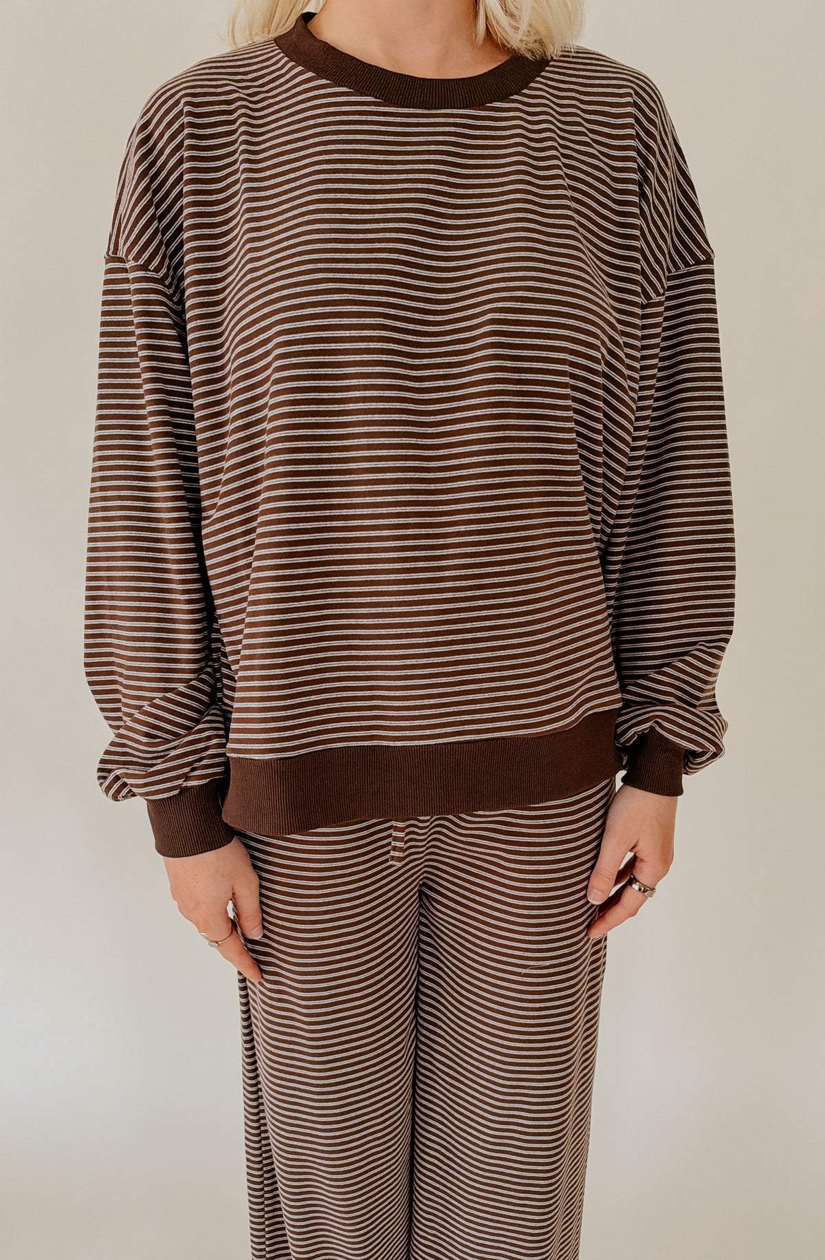 ESPRESSO STRIPED PULLOVER