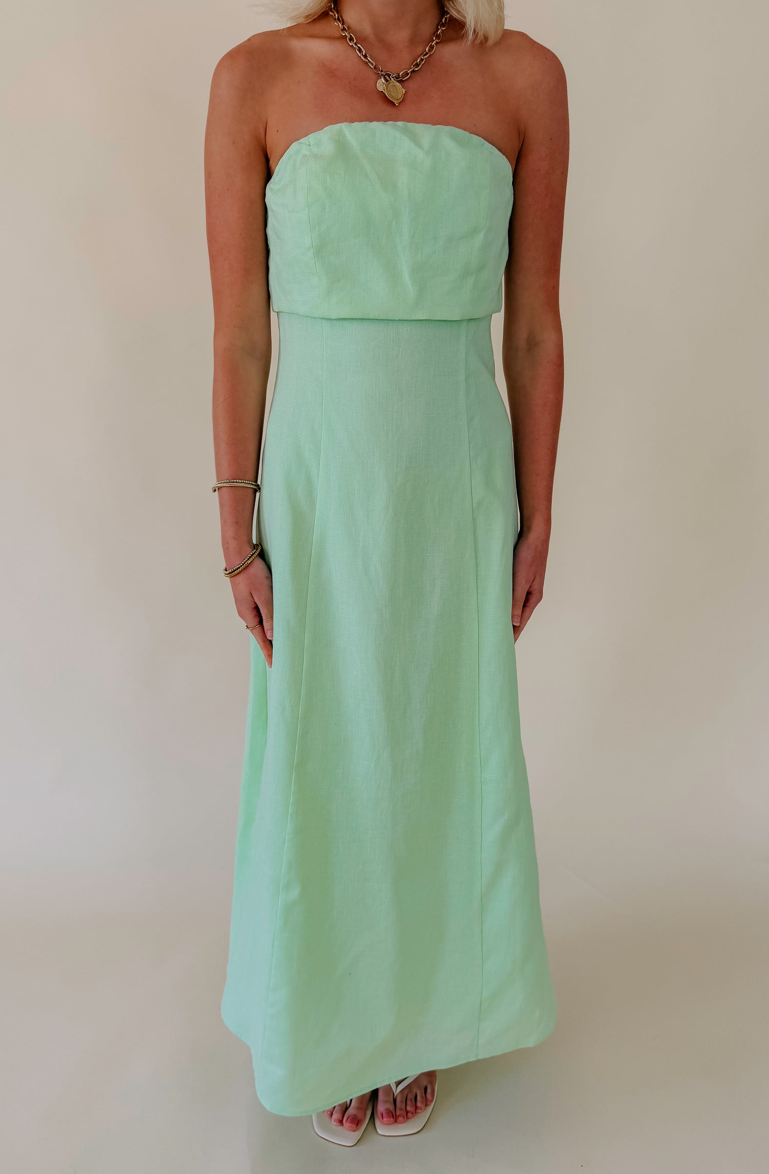 THE BLAKE STRAPLESS MIDI DRESS