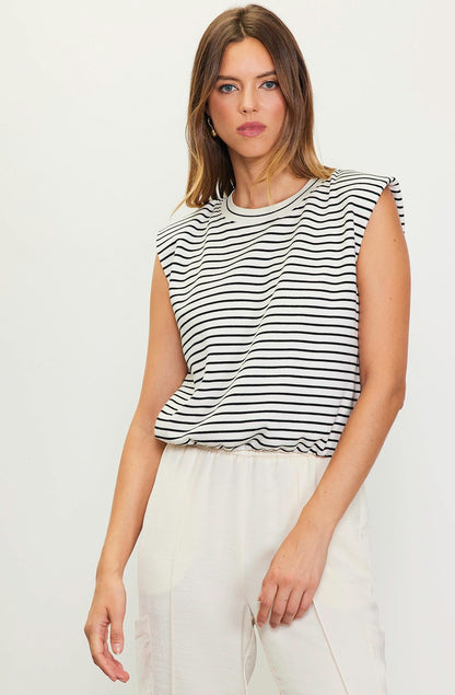 THE GABBY STRIPED MUSCLE TOP