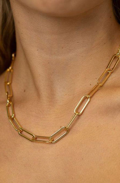 BRENDA GRANDS CHUNKY PAPERCLIP NECKLACE