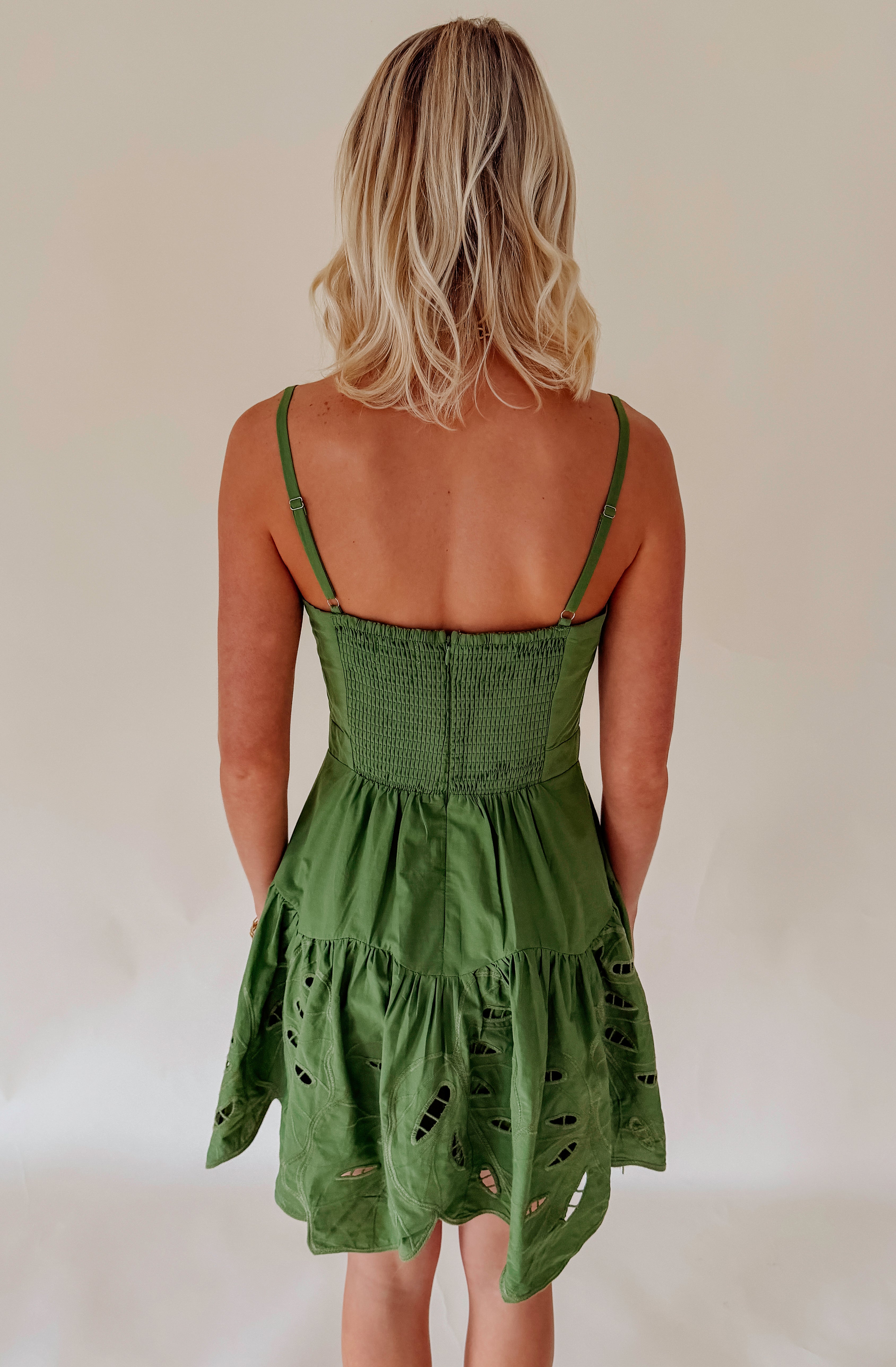 CIEBON CHARLOTTE EMBROIDERED CUT OUT MINI DRESS