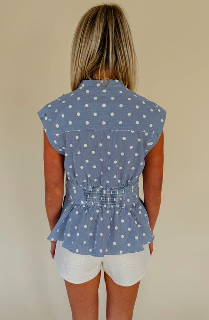 ON THE DOTTED LINE BLOUSE