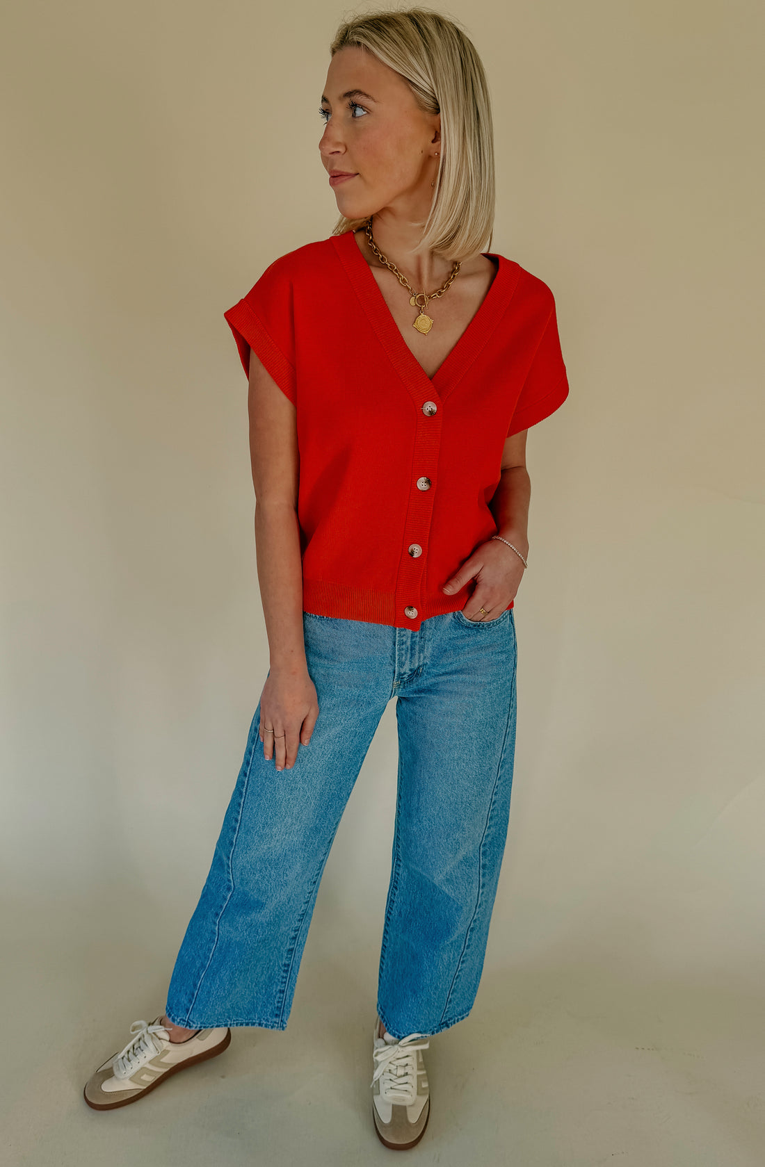 THE REAGAN BUTTONED SWEATER