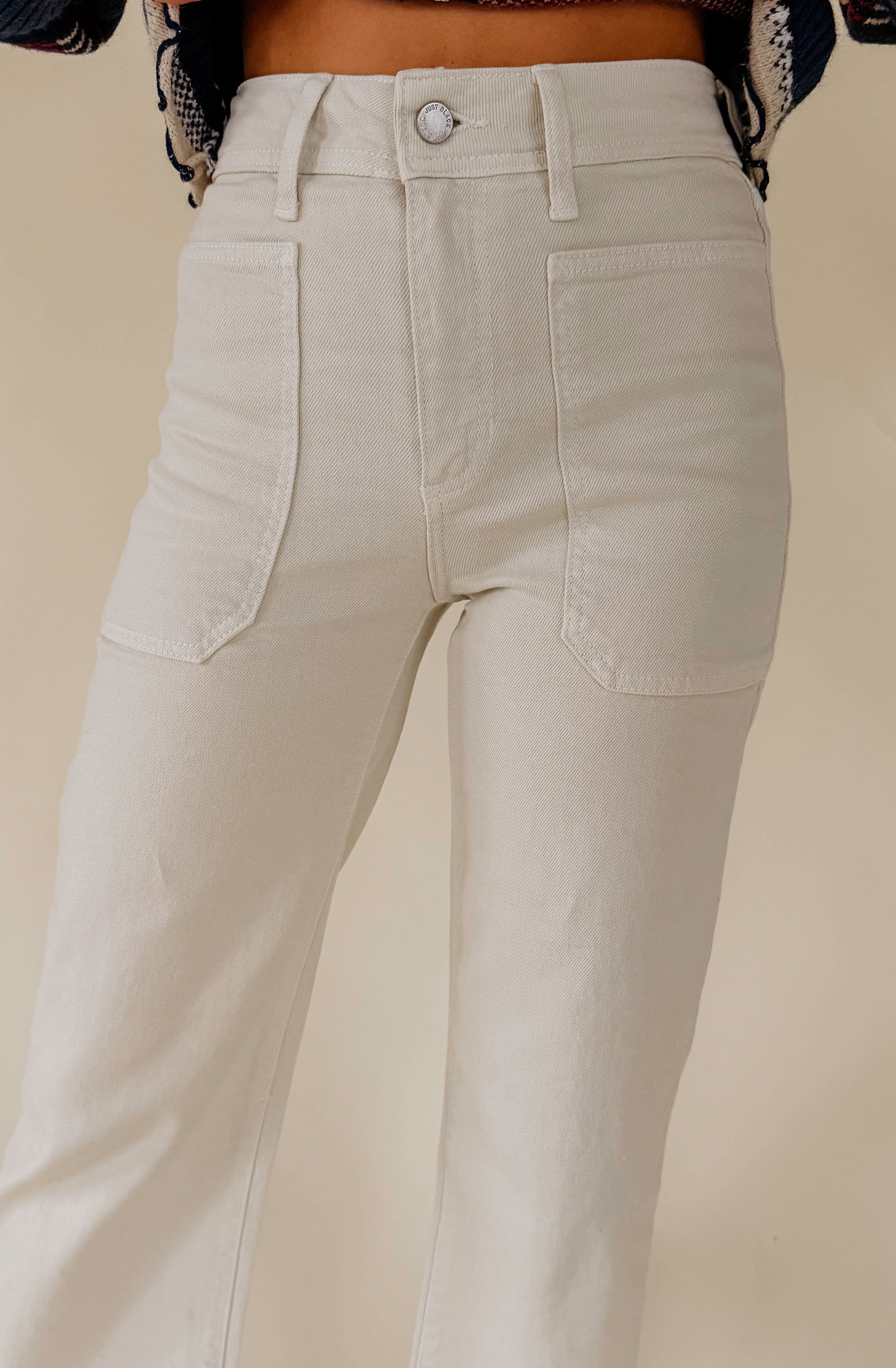 JUST BLACK HIGH RISE UTILITY WIDE LEG PANT