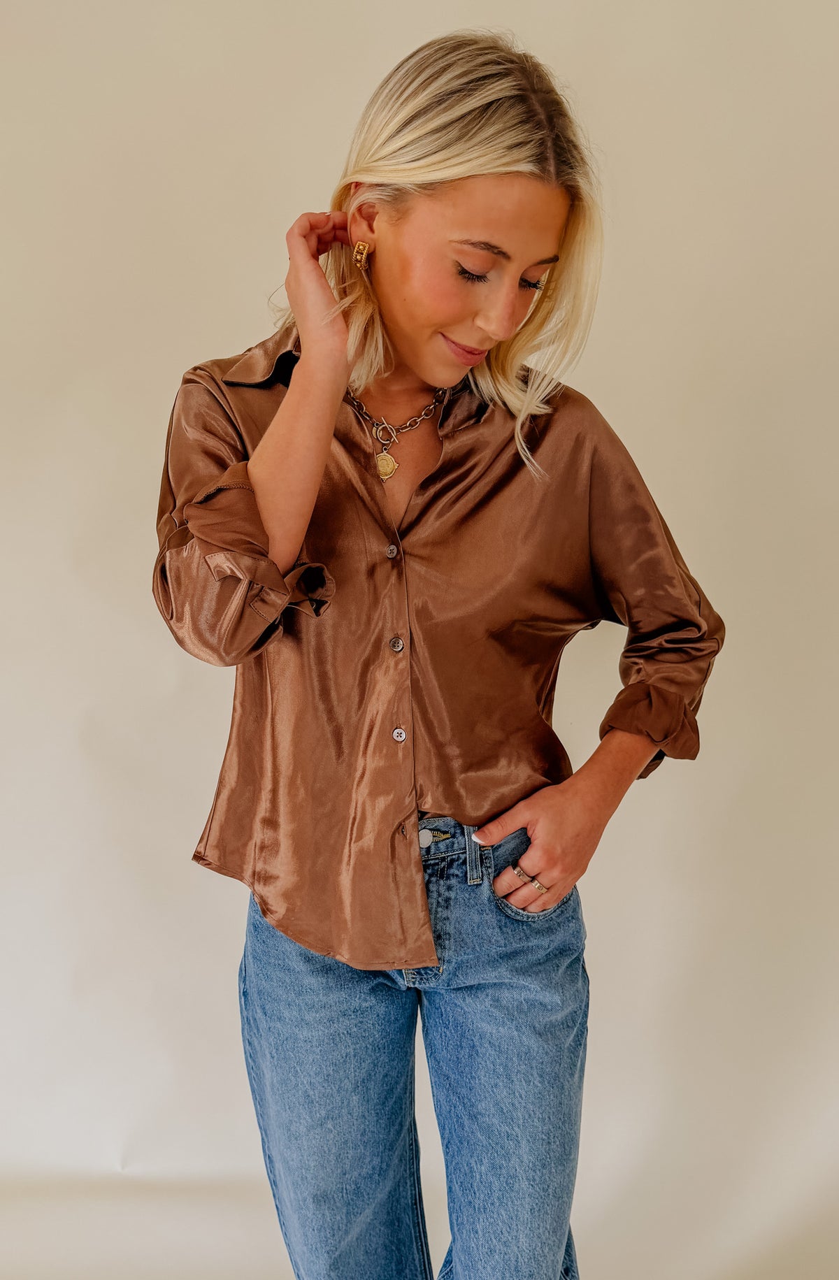 GOLD RUSH BUTTONED BLOUSE