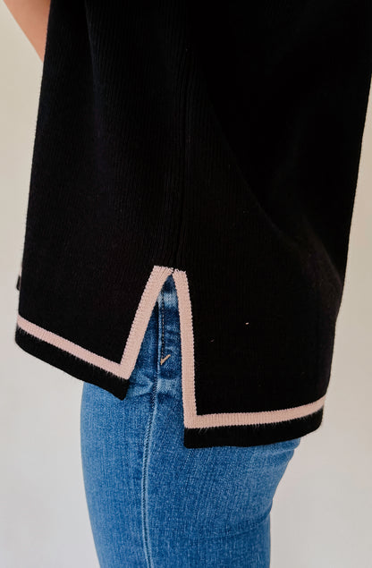 ON THE CONTRAST RIBBED SWEATER TEE