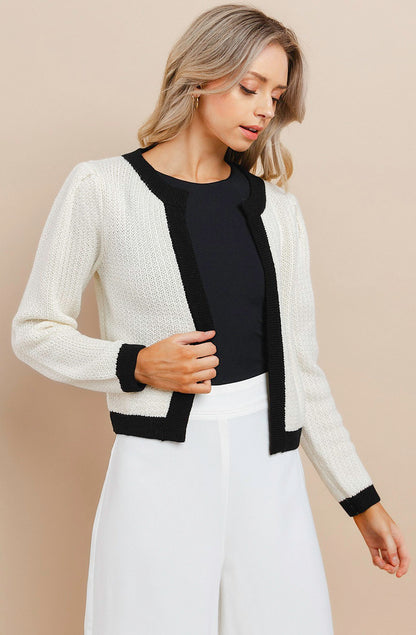TIME BLOCK OPEN CARDIGAN