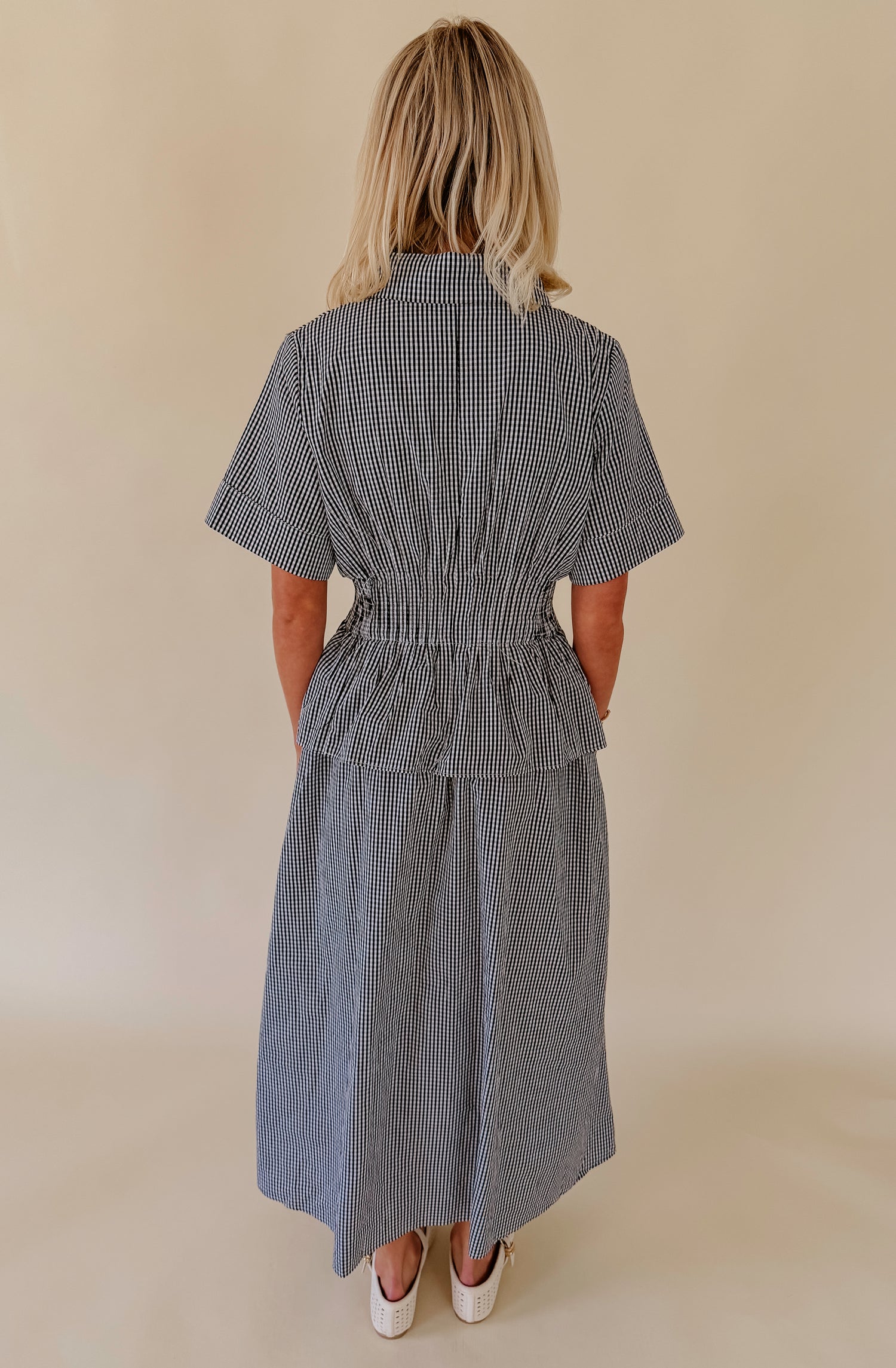 THE KARLIE GINGHAM MIDI DRESS
