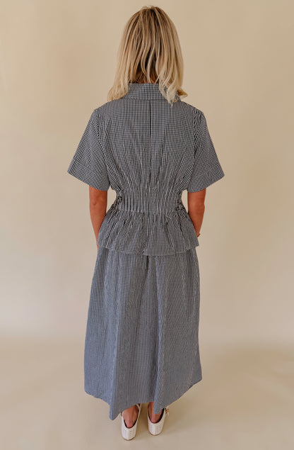 THE KARLIE GINGHAM MIDI DRESS