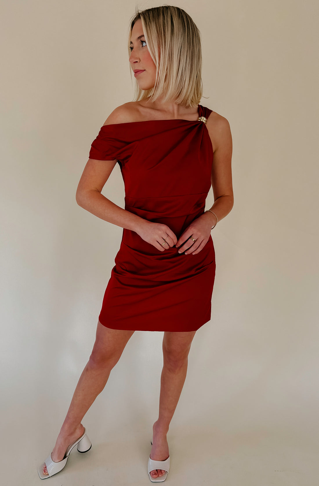NIGHT OUT ASSYMETRICAL MINI DRESS