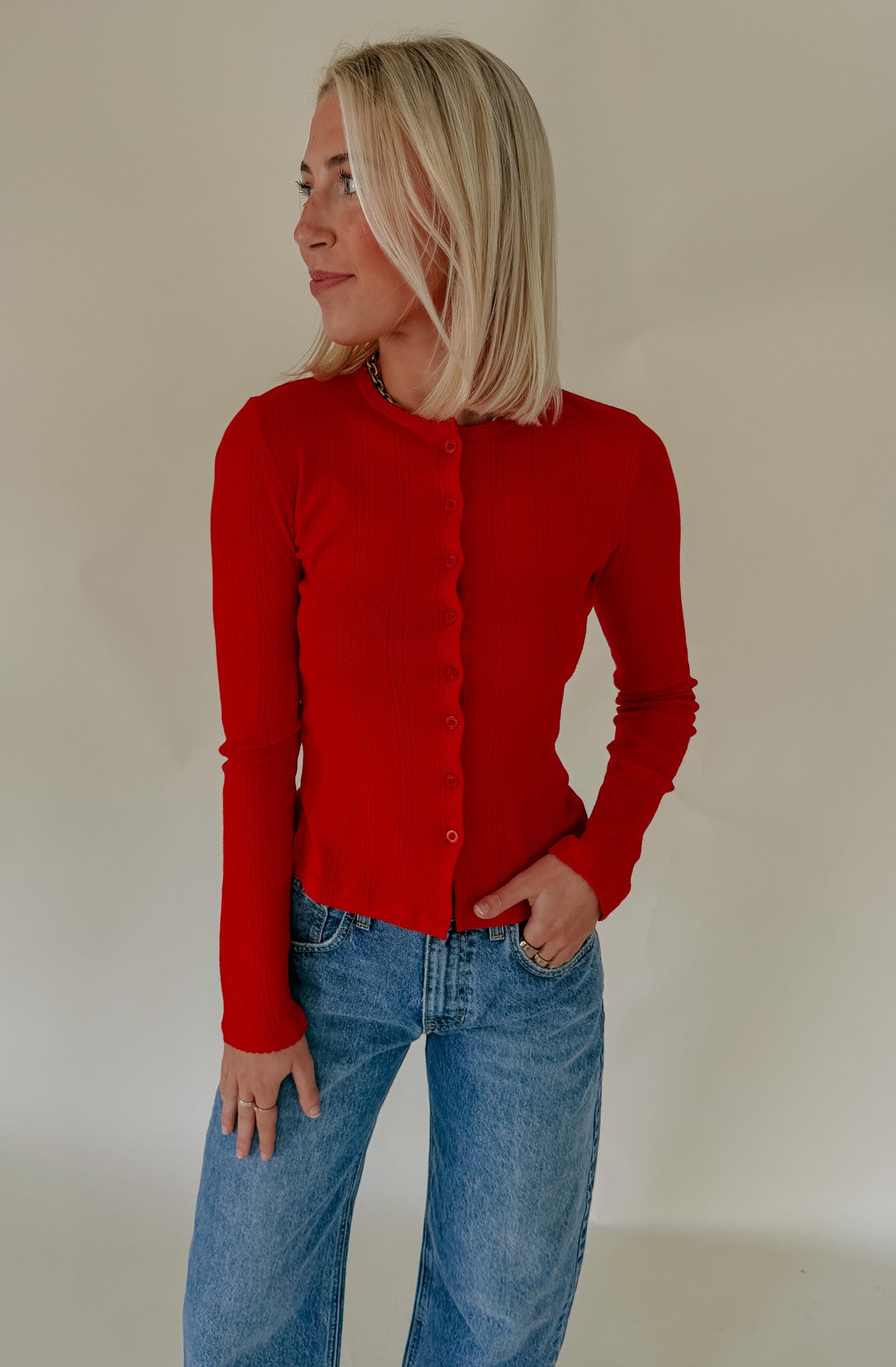 DAZE STARGAZER POINTELLE CARDIGAN