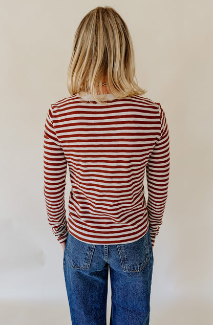 Z SUPPLY JUNIE LONG SLEEVE STRIPE SLUB TEE