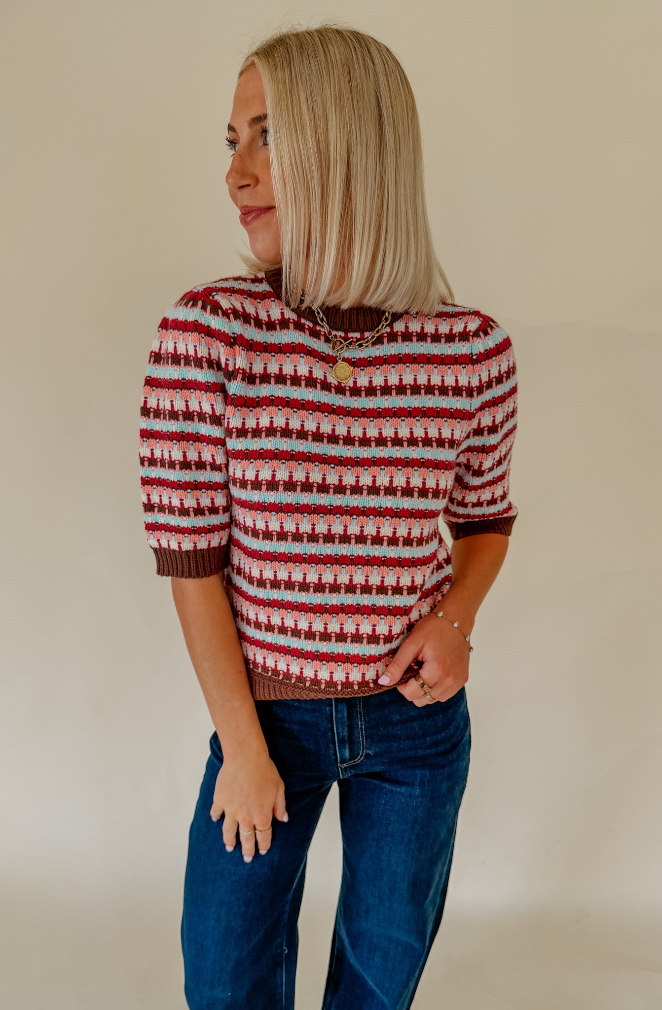 MIXED UP SWEATER TEE