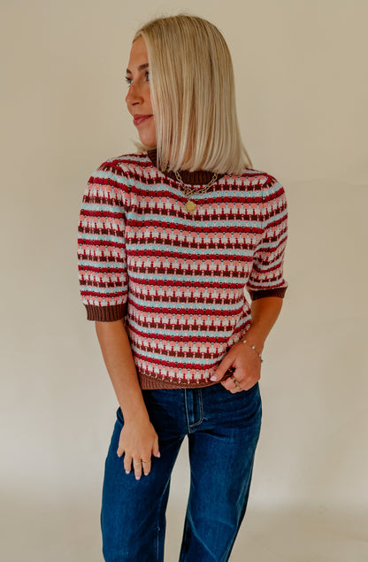 MIXED UP SWEATER TEE