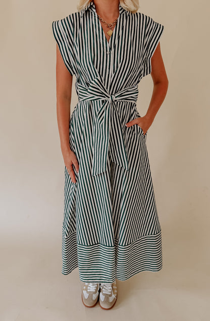 THE JANE STRIPED MIDI DRESS