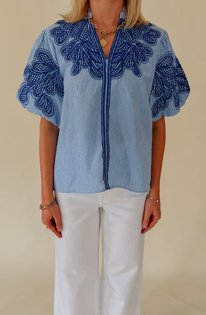 SUMMER BLISS EMBROIDERED BLOUSE
