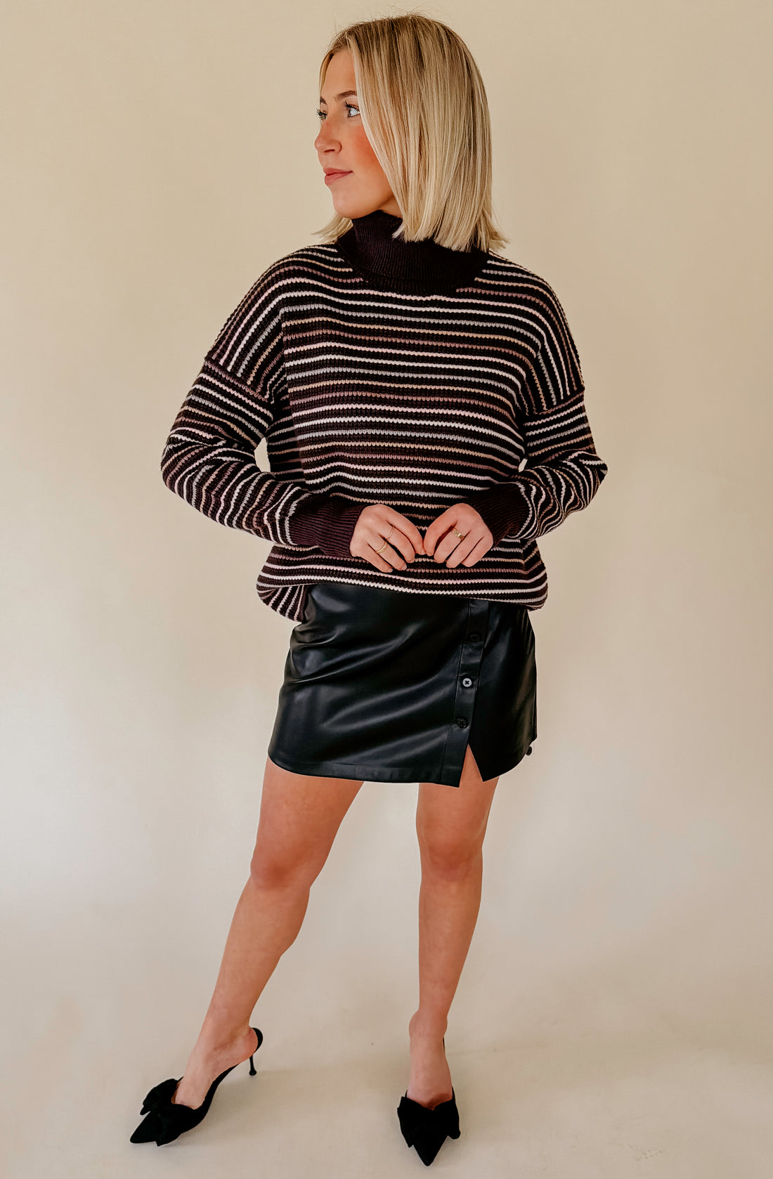THE GEORGIA STRIPED TURTLENECK SWEATER