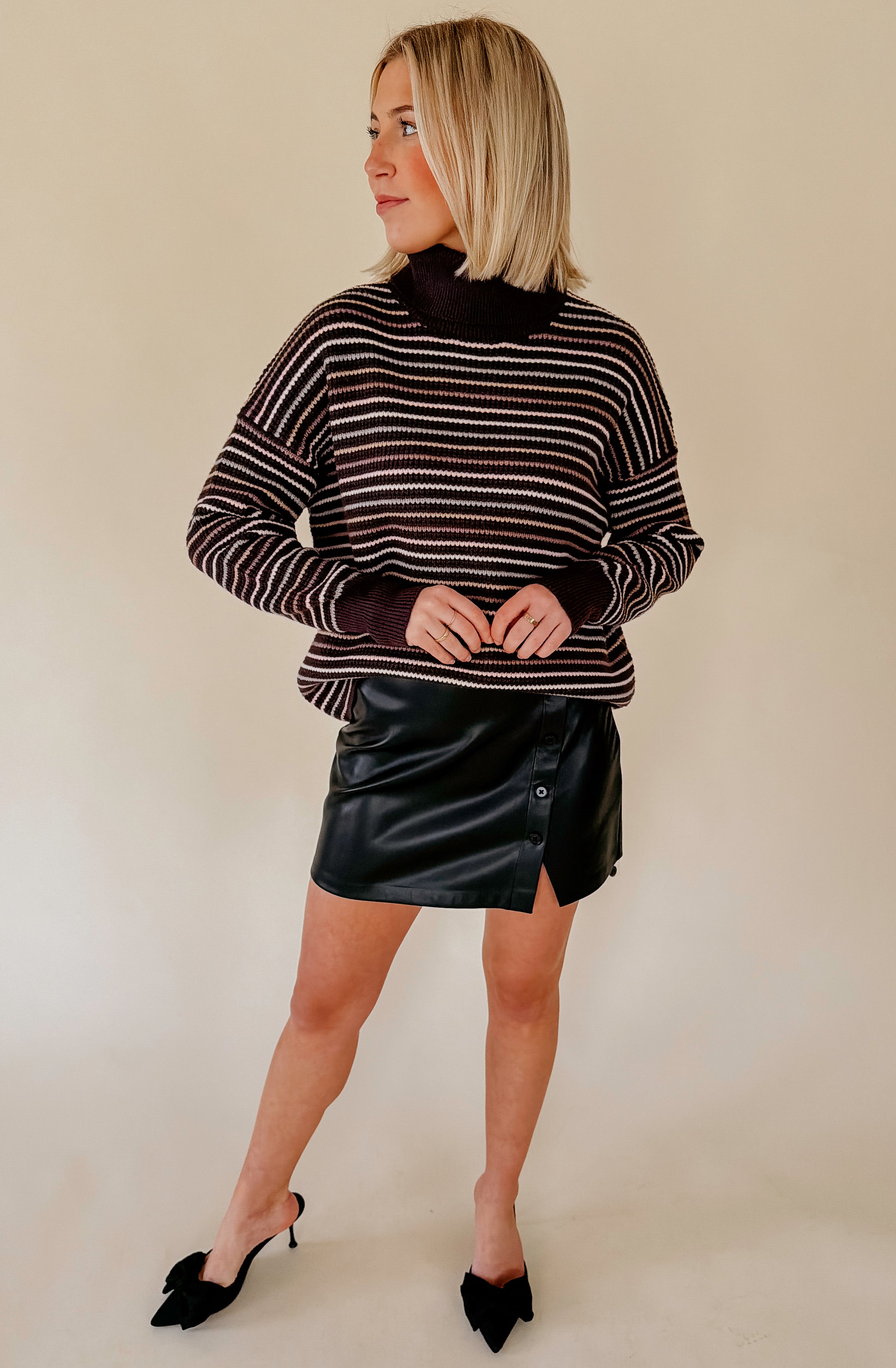 THE GEORGIA STRIPED TURTLENECK SWEATER