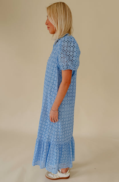 ONE &amp; DONE EYELET MIDI DRESS