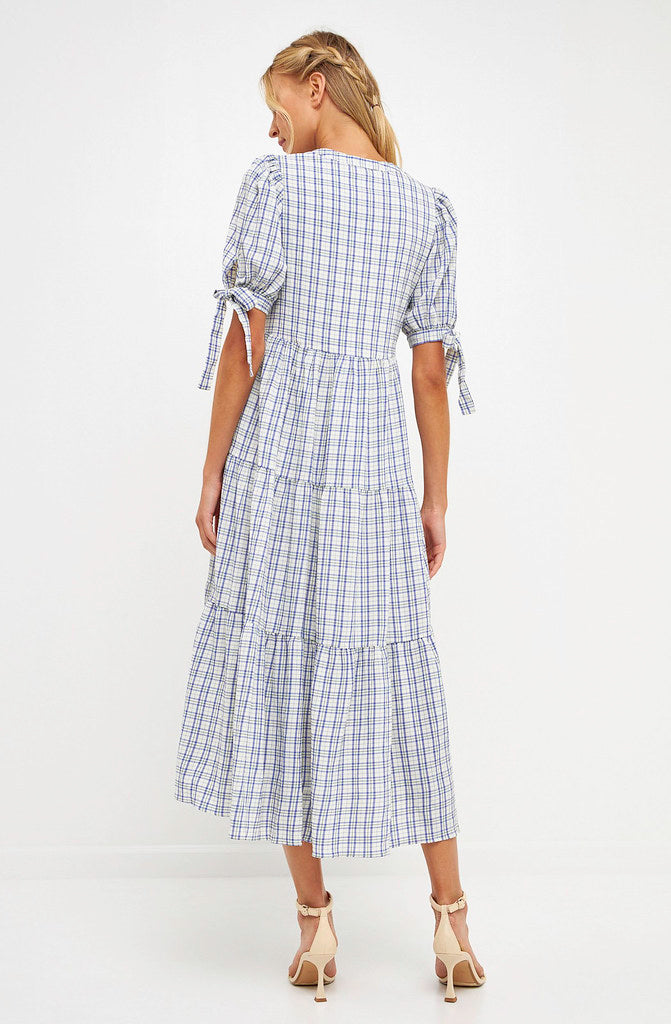 PLAID REPUTATION MIDI DRESS
