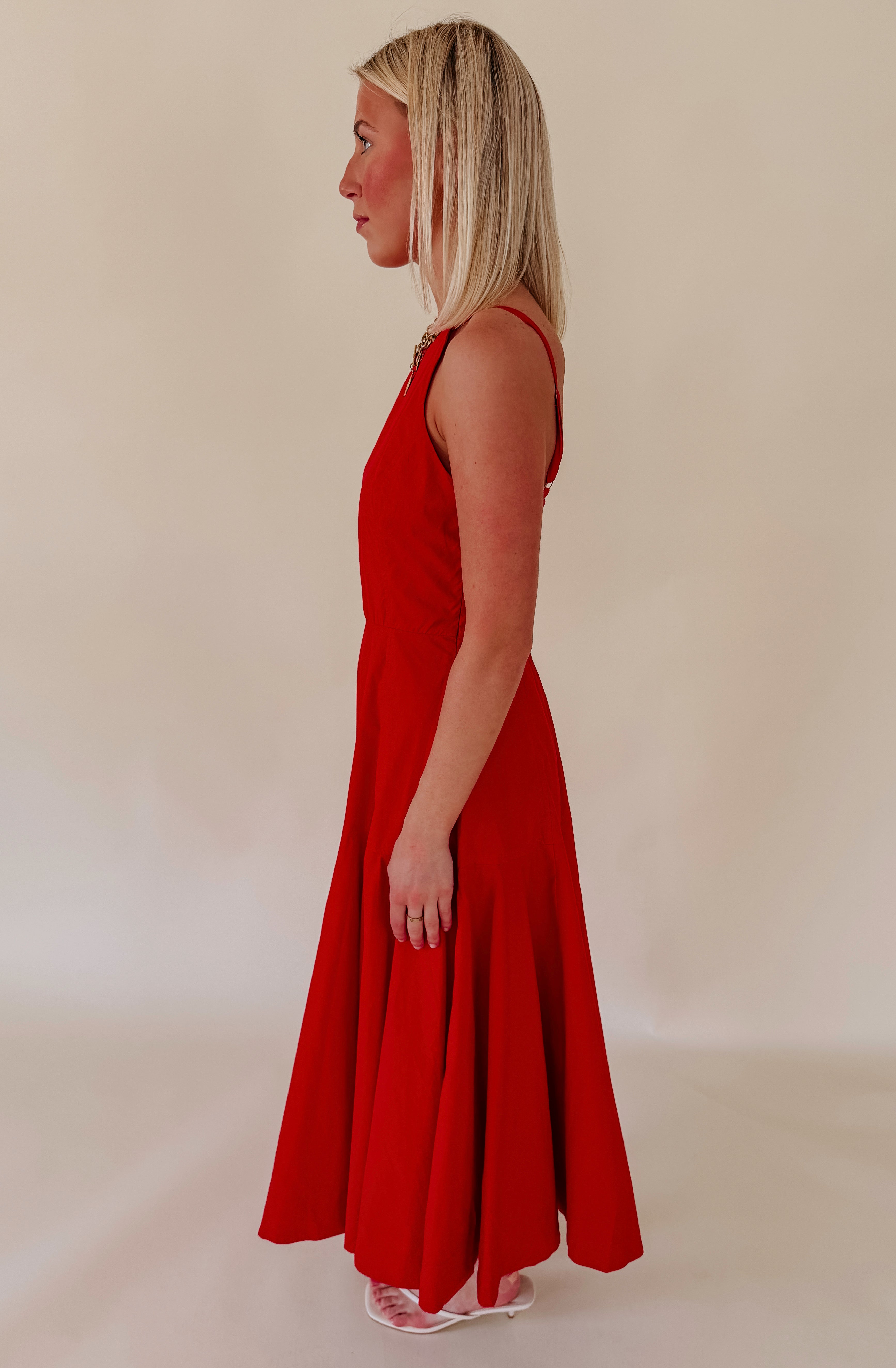 THE RUBY POPLIN BLEND MIDI DRESS