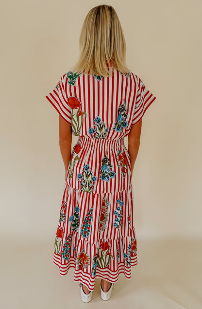 PUERTO RICO COLLARED MIDI DRESS