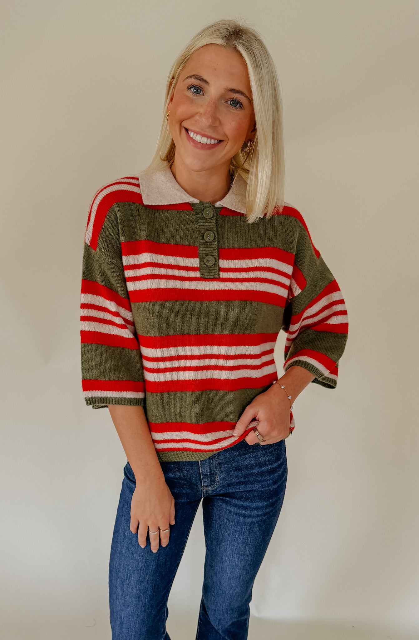 NEWPORT STRIPED SWEATER TEE