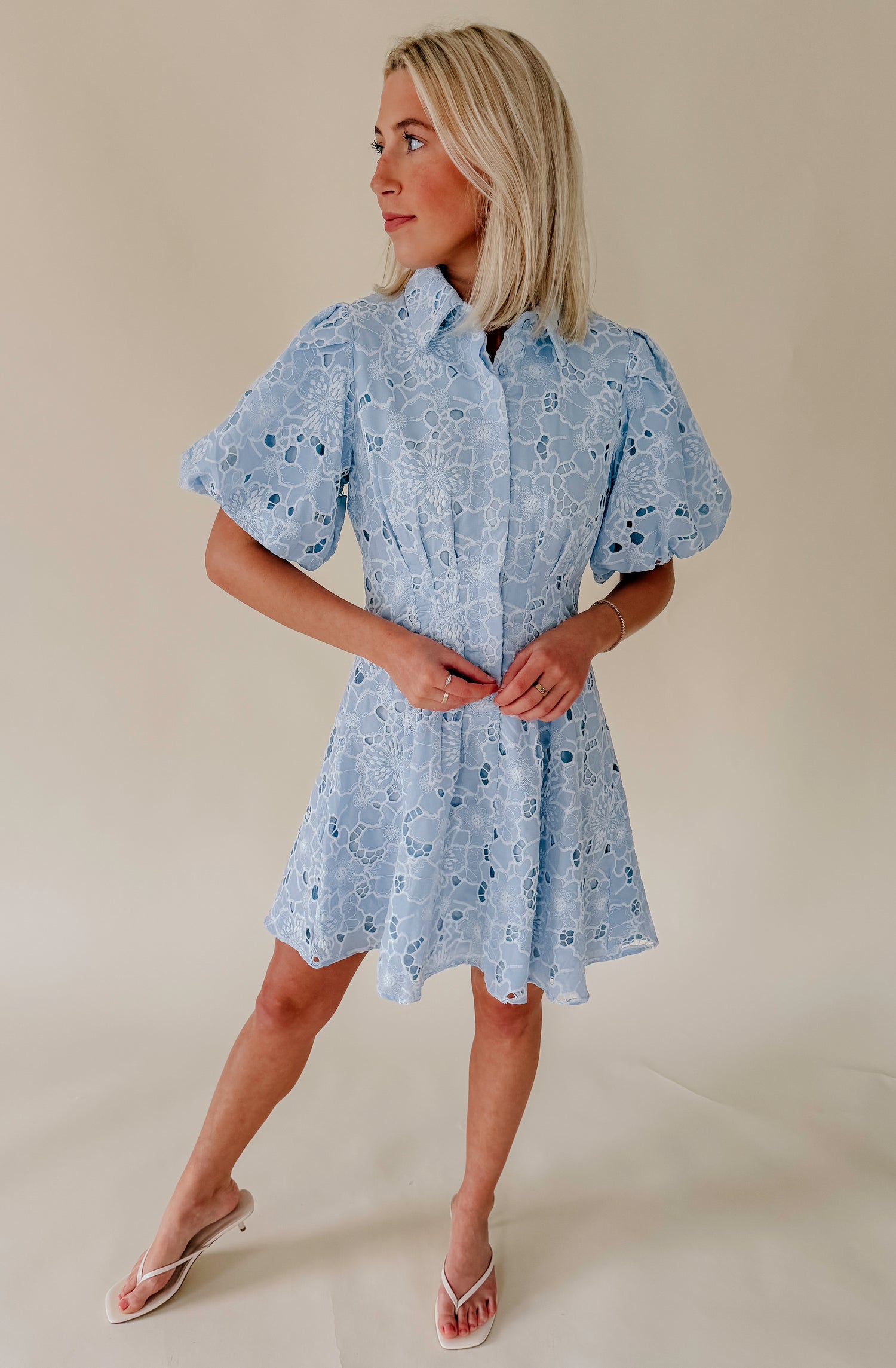 THE BEATRICE LACE DETAILED MINI DRESS