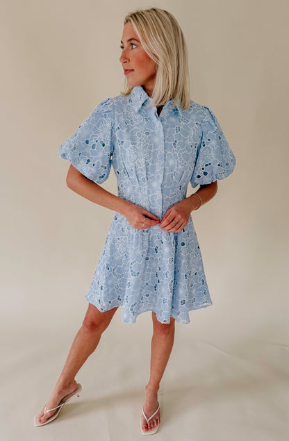 THE BEATRICE LACE DETAILED MINI DRESS