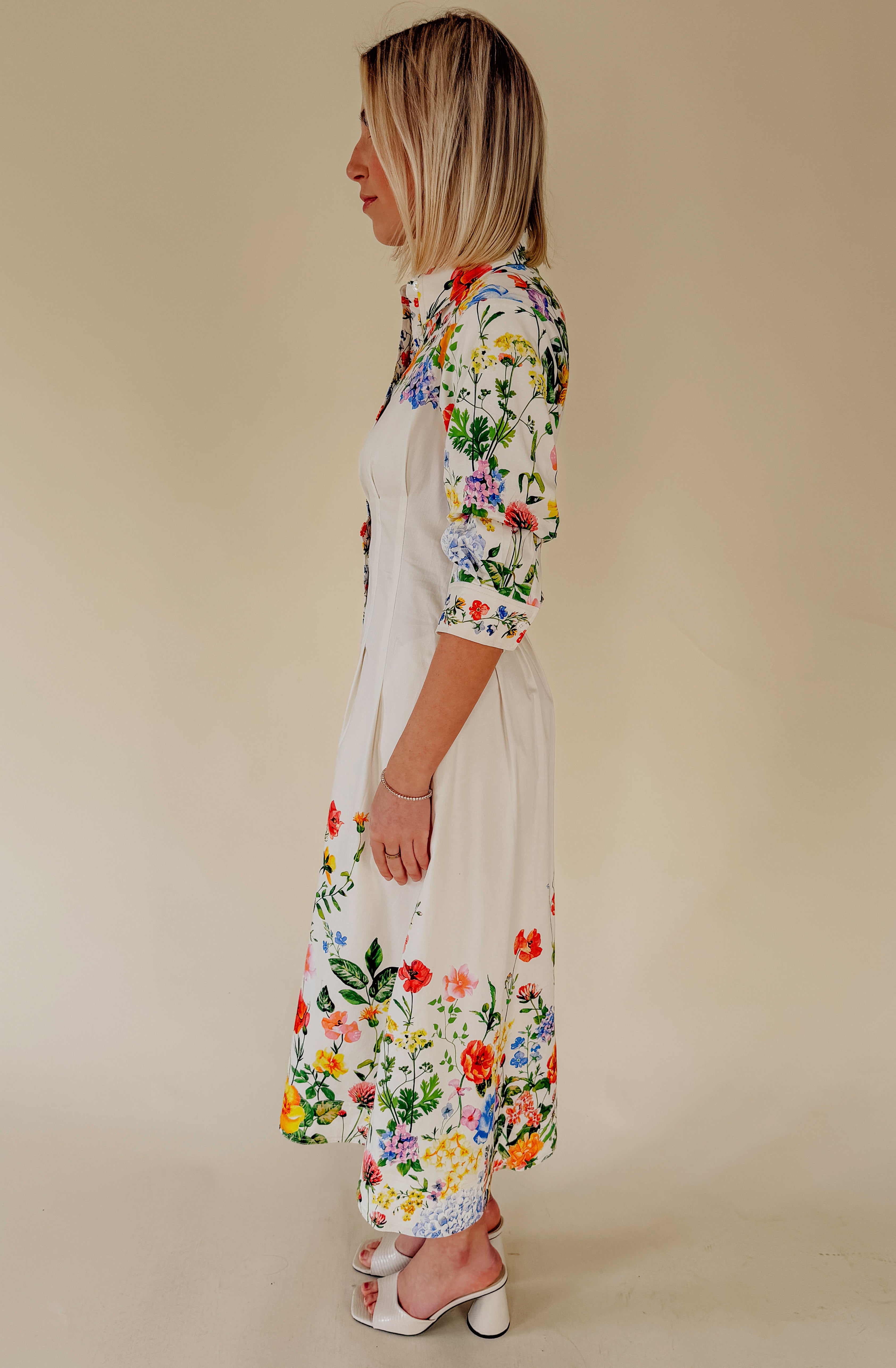 SHE DID THAT FLORAL MIDI DRESS