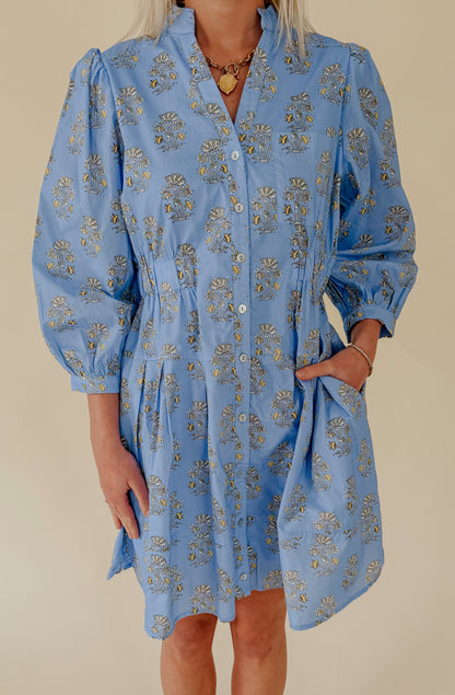 OUT TO LUNCH BUTTONED MINI DRESS