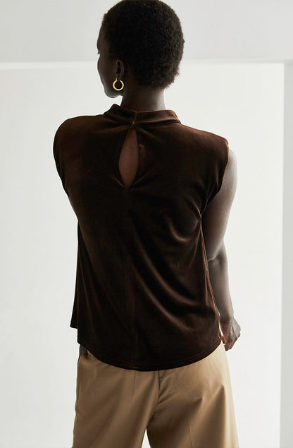 JOLENE MOCK NECK VELVET TOP
