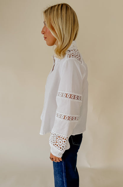 EVELYN LACE EMBROIDERED BLOUSE