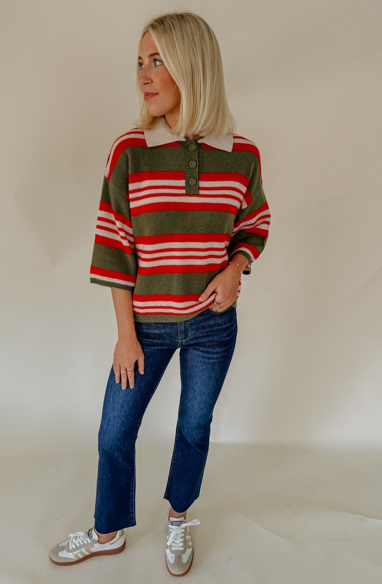 NEWPORT STRIPED SWEATER TEE