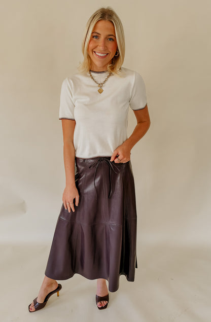 FRNCH MOKPO FAUX LEATHER SKIRT