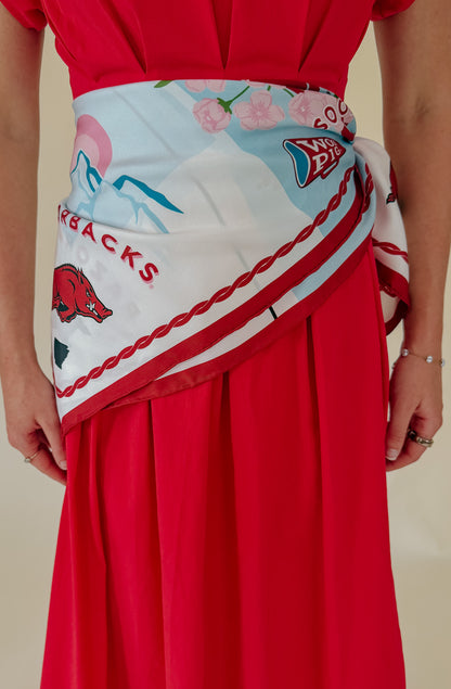 SATURDAY SILKS ARKANSAS RAZORBACKS MULTI-USE SCARF
