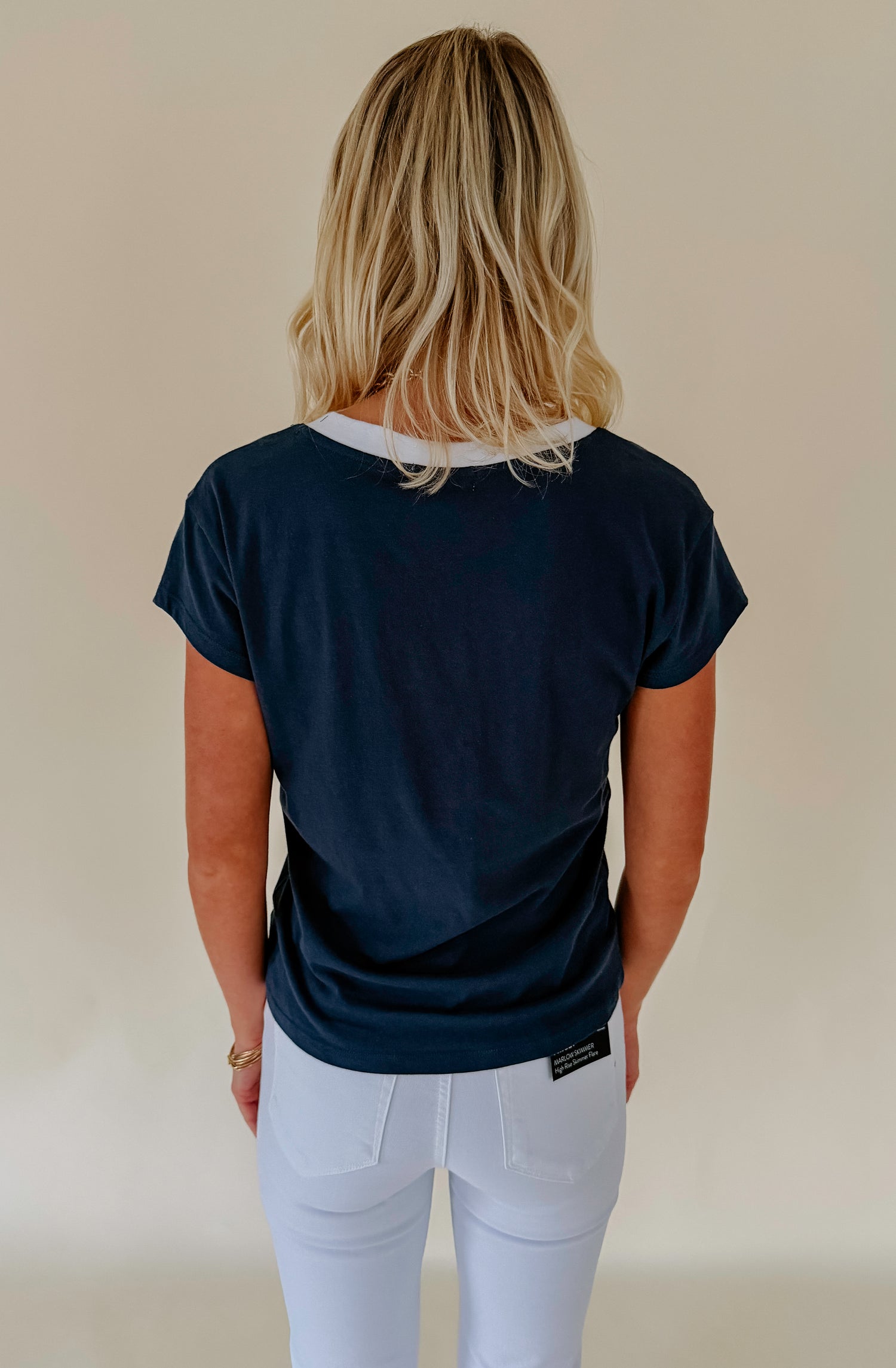Z SUPPLY MODERN COLORBLOCKED V NECK TEE