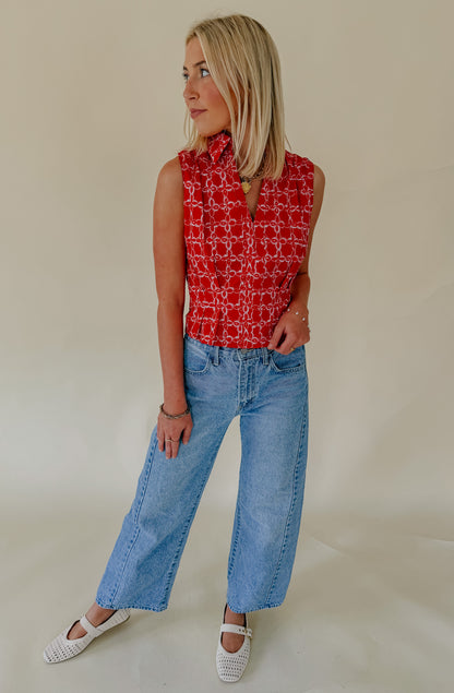 RED-Y FOR IT PLEATED WAIST TANK