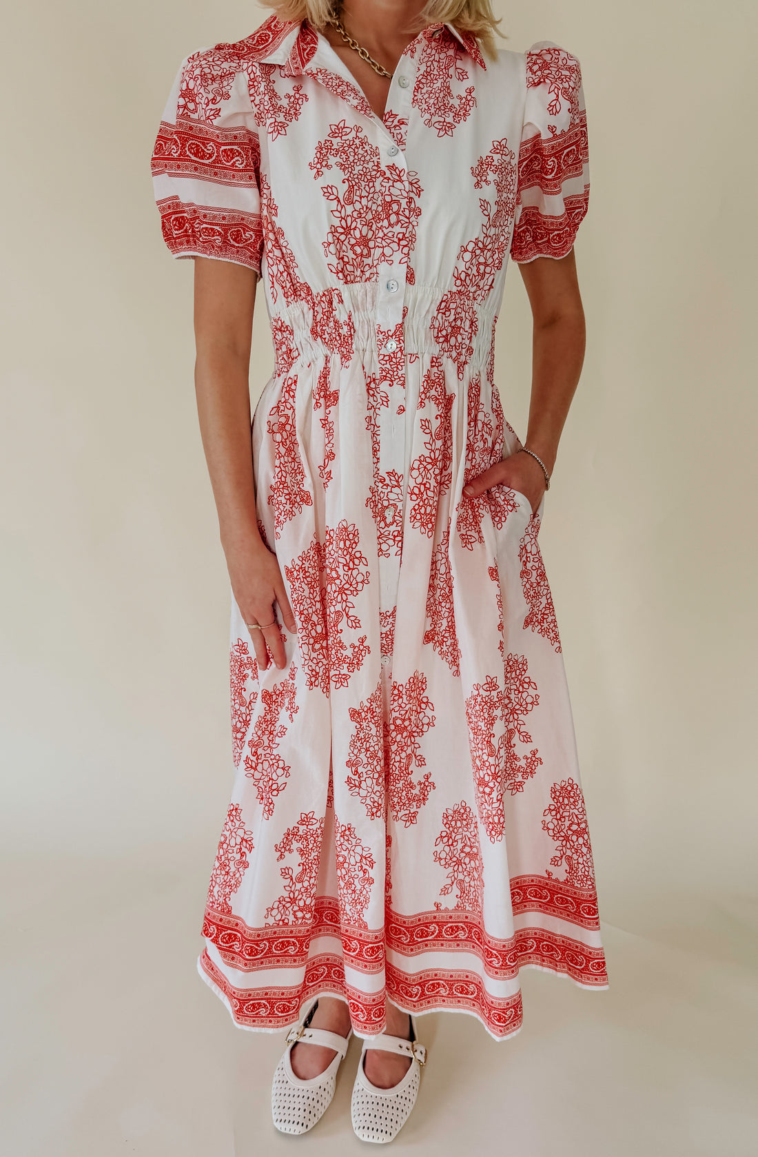 THE FRANKIE CINCHED MIDI DRESS
