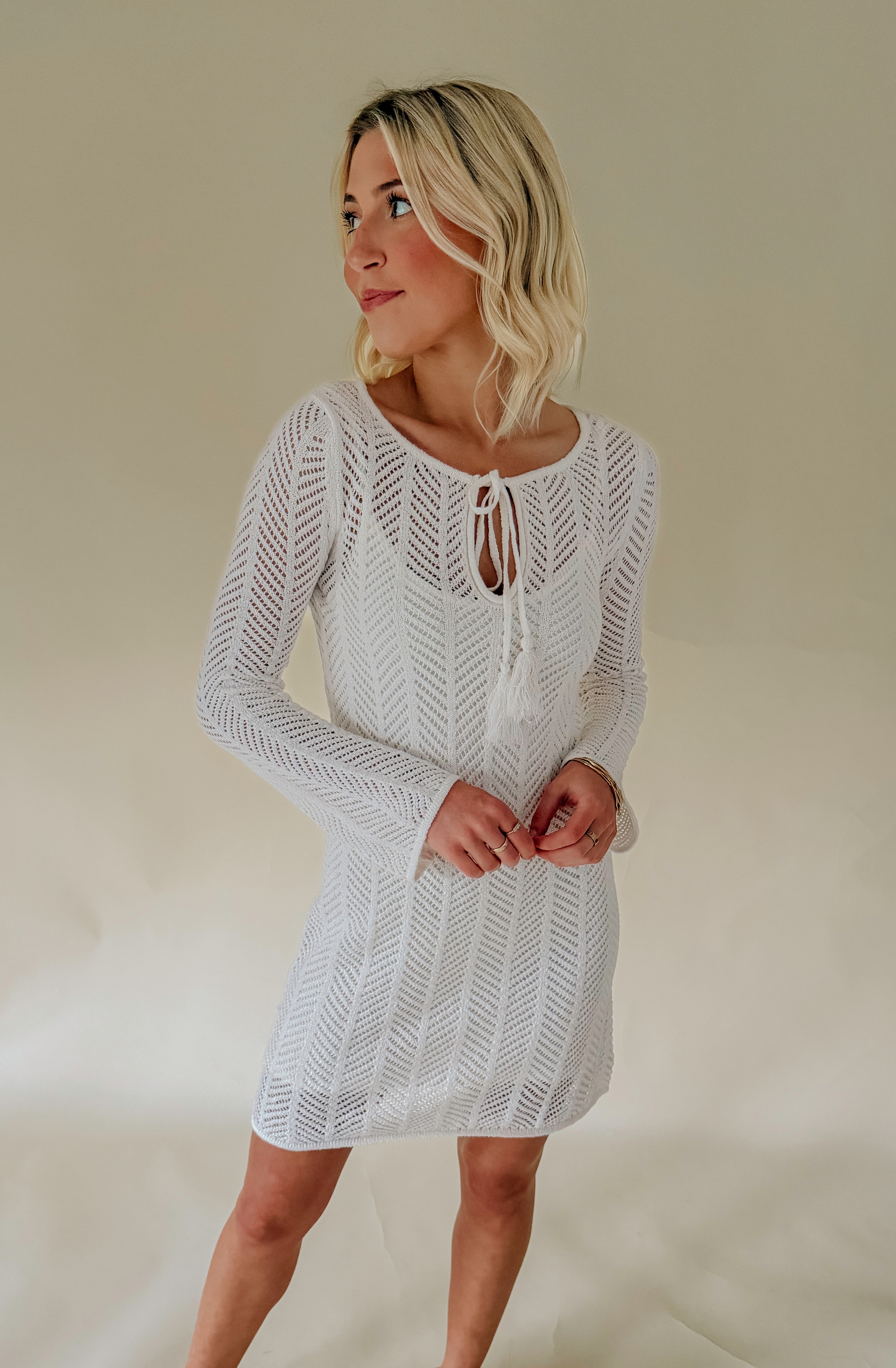 Z SUPPLY FALLING WATERS CROCHET DRESS
