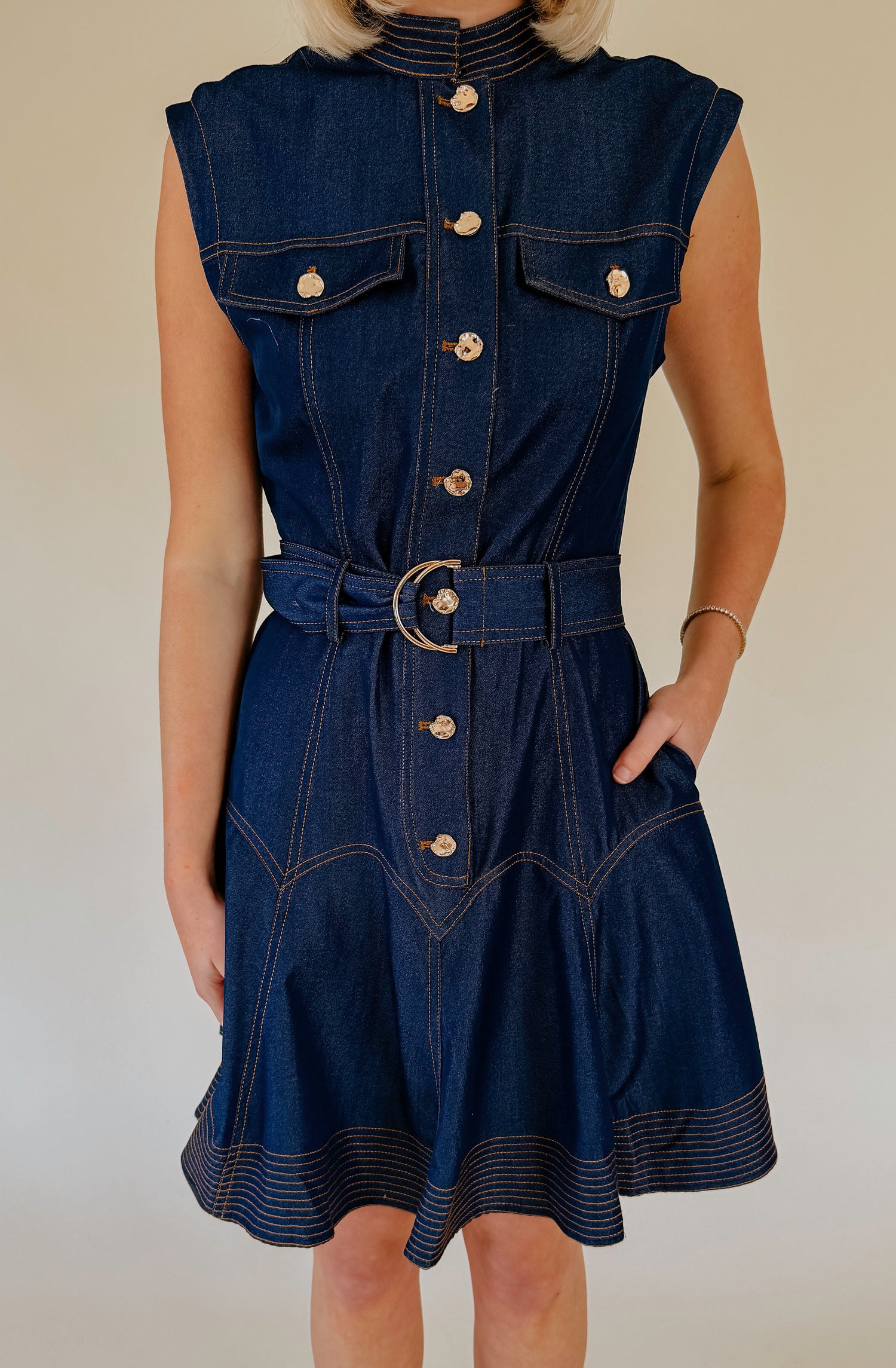 CIEBON BELTED MINI DRESS