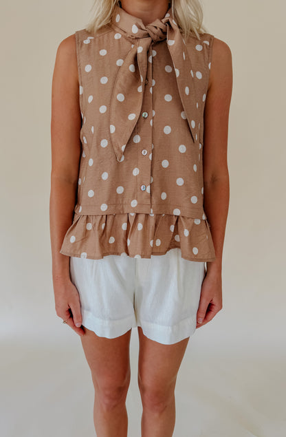 DOT YOUR AVERAGE TIE BLOUSE