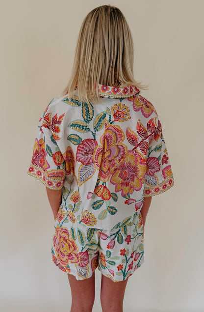 PALM ROYALE CROPPED BLOUSE