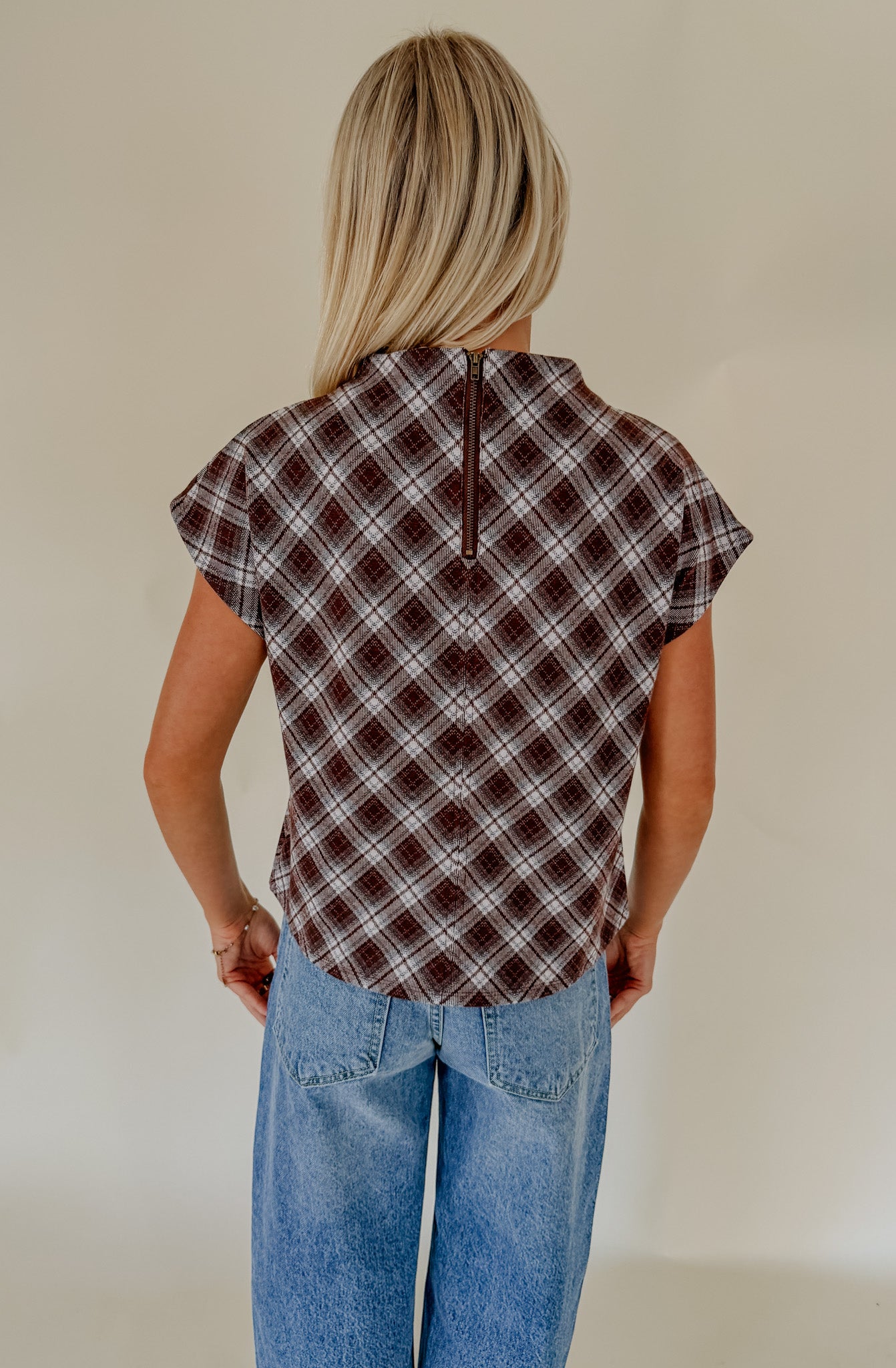 CHECK MATE KNIT BLOUSE