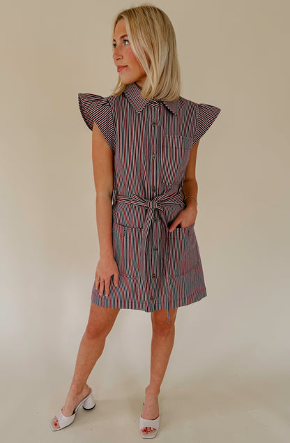 LINED UP STRUCTURED MINI DRESS