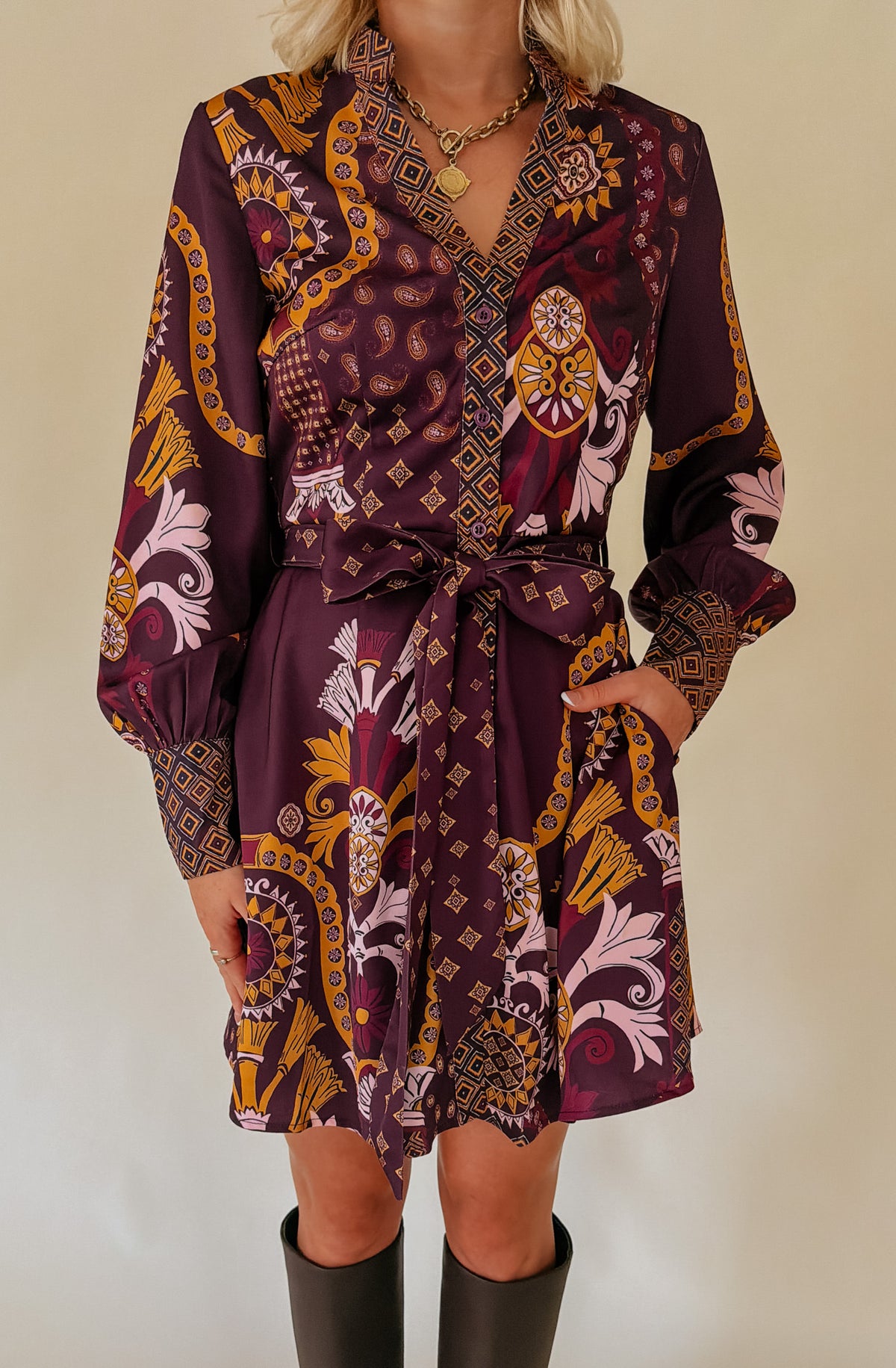 CIEBON ANTONIA BELTED MINI DRESS
