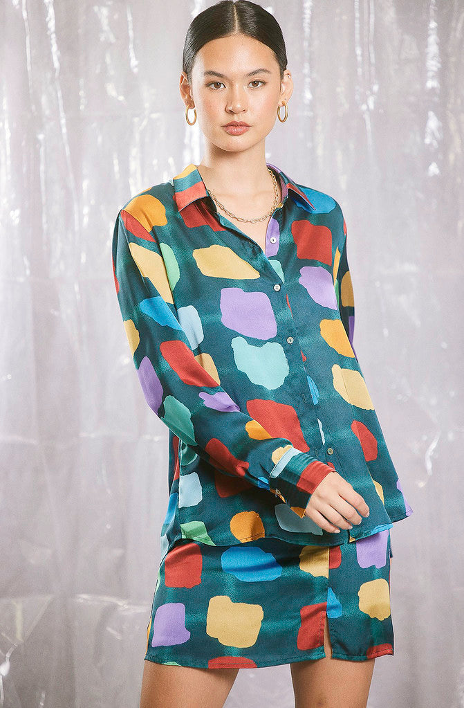 SQUARED AWAY SILKY BLOUSE
