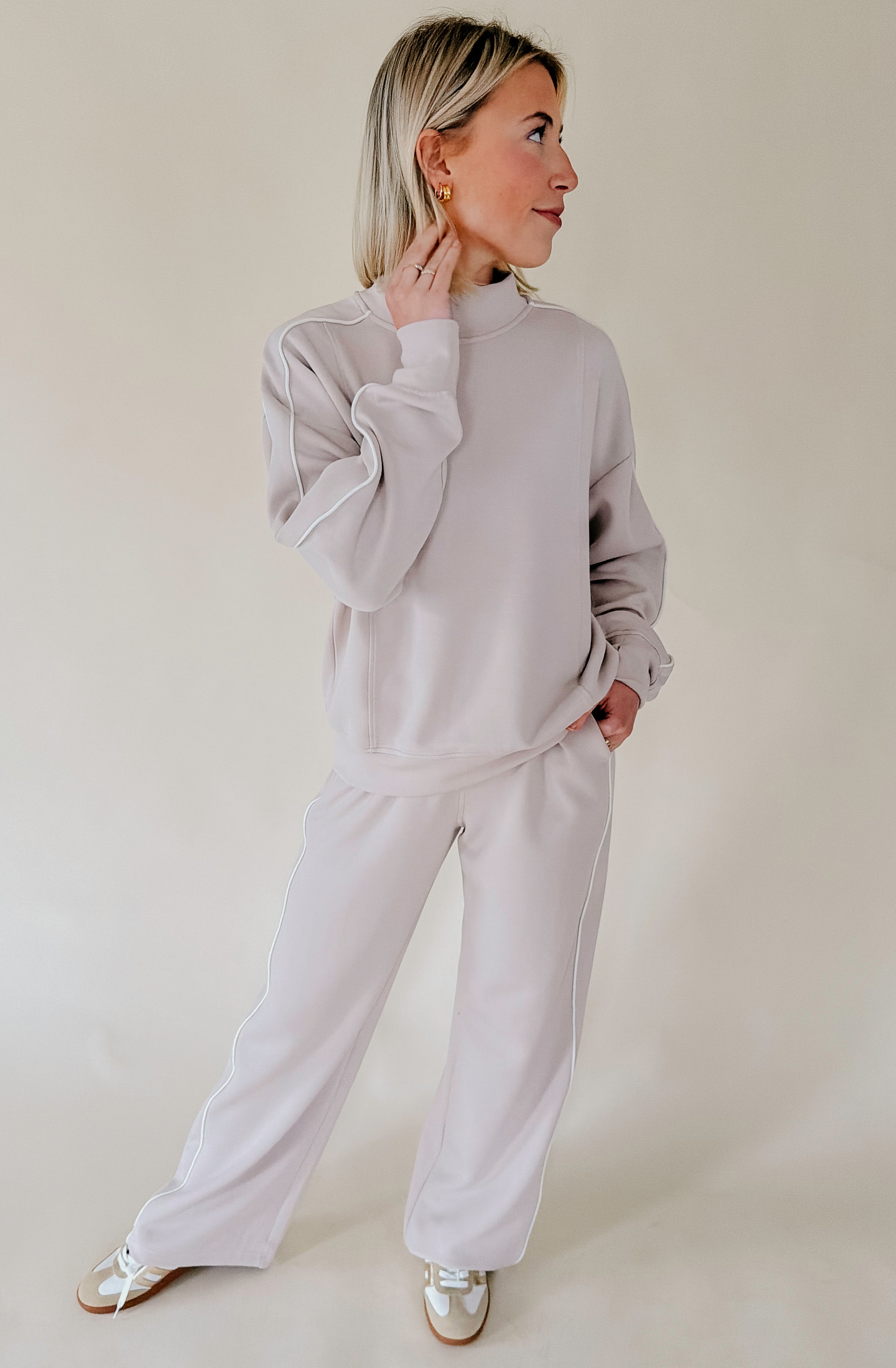 LIGHT AS AIR MODAL SCUBA PANT WITH PIPING