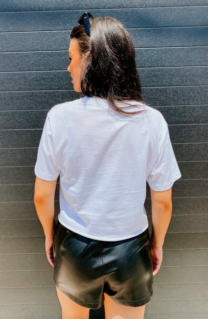 HOGS CHECK CROPPED TEE