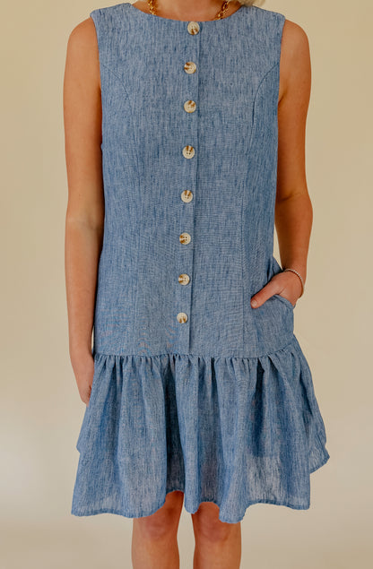 DOWNTOWN NIGHTS DROP WAIST MINI DRESS